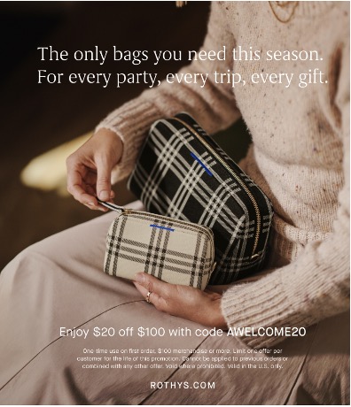 Women with plaid fall bags and sweater
